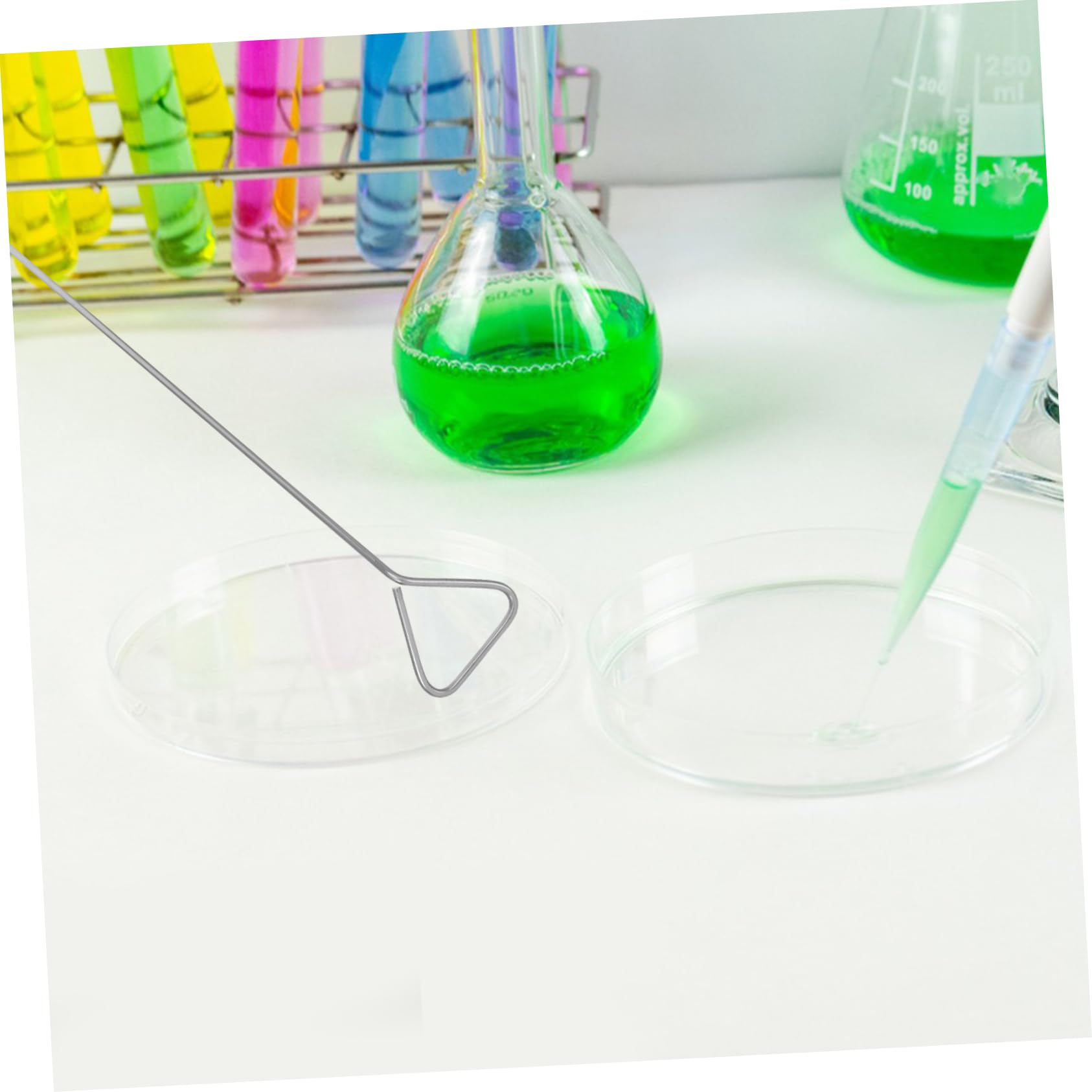 OUNONA Dreieckige Edelstahl Beschichtungsstäbe Petri Verteiler Einfache Handhabung 6 Stück und Verbesserte Genauigkeit für Laboranwendungen bei Experimenten