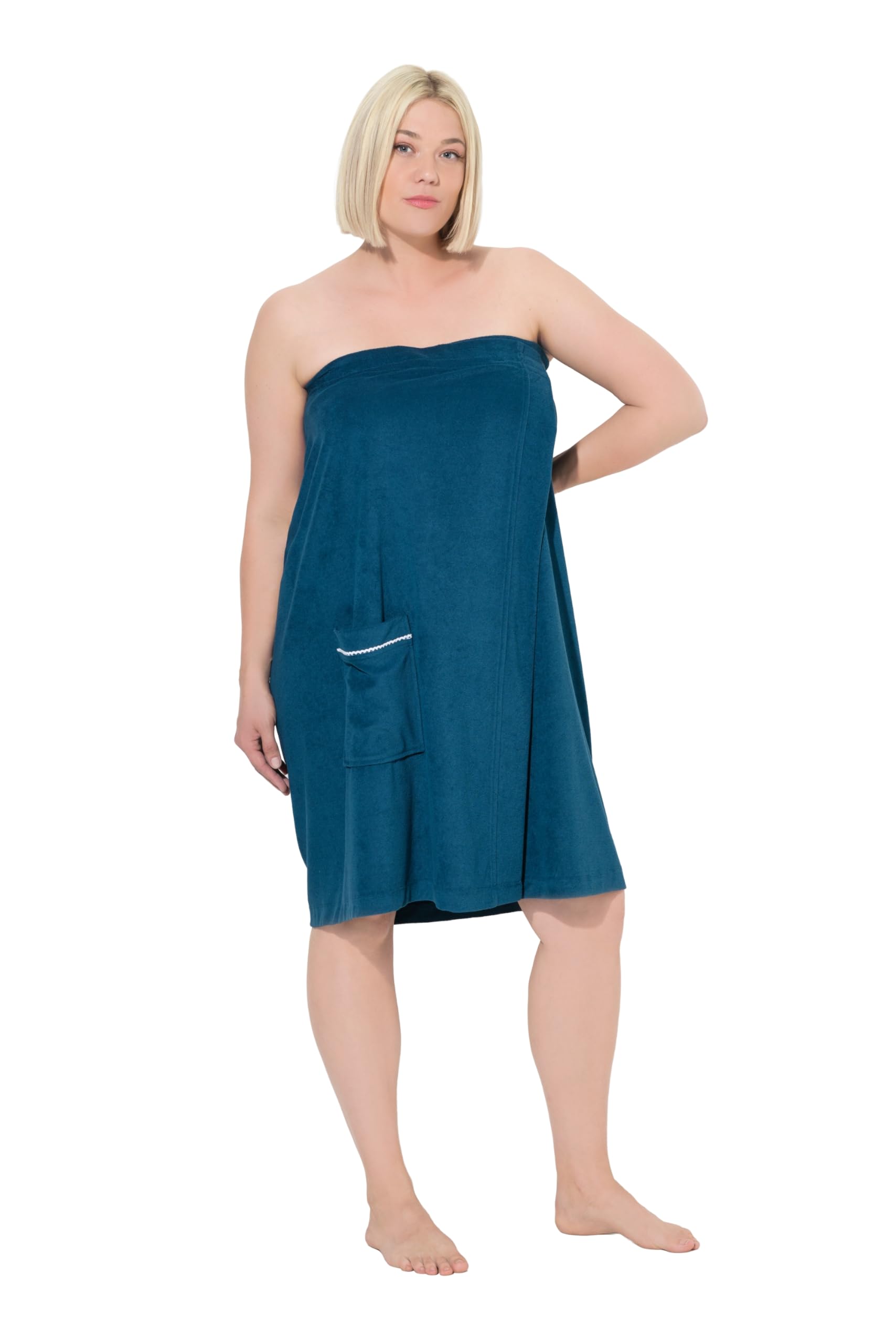 Ulla Popken Frottee-Kilt mit Klettverschluss und Saum hinten 816506