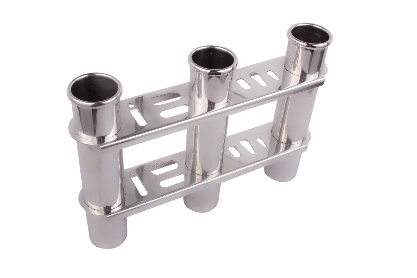 Buy 3 Tubes Boat Fishing Rod Holder,3 Link Stainless Steel Rod Pod Rack,Walled Rod Holders for
