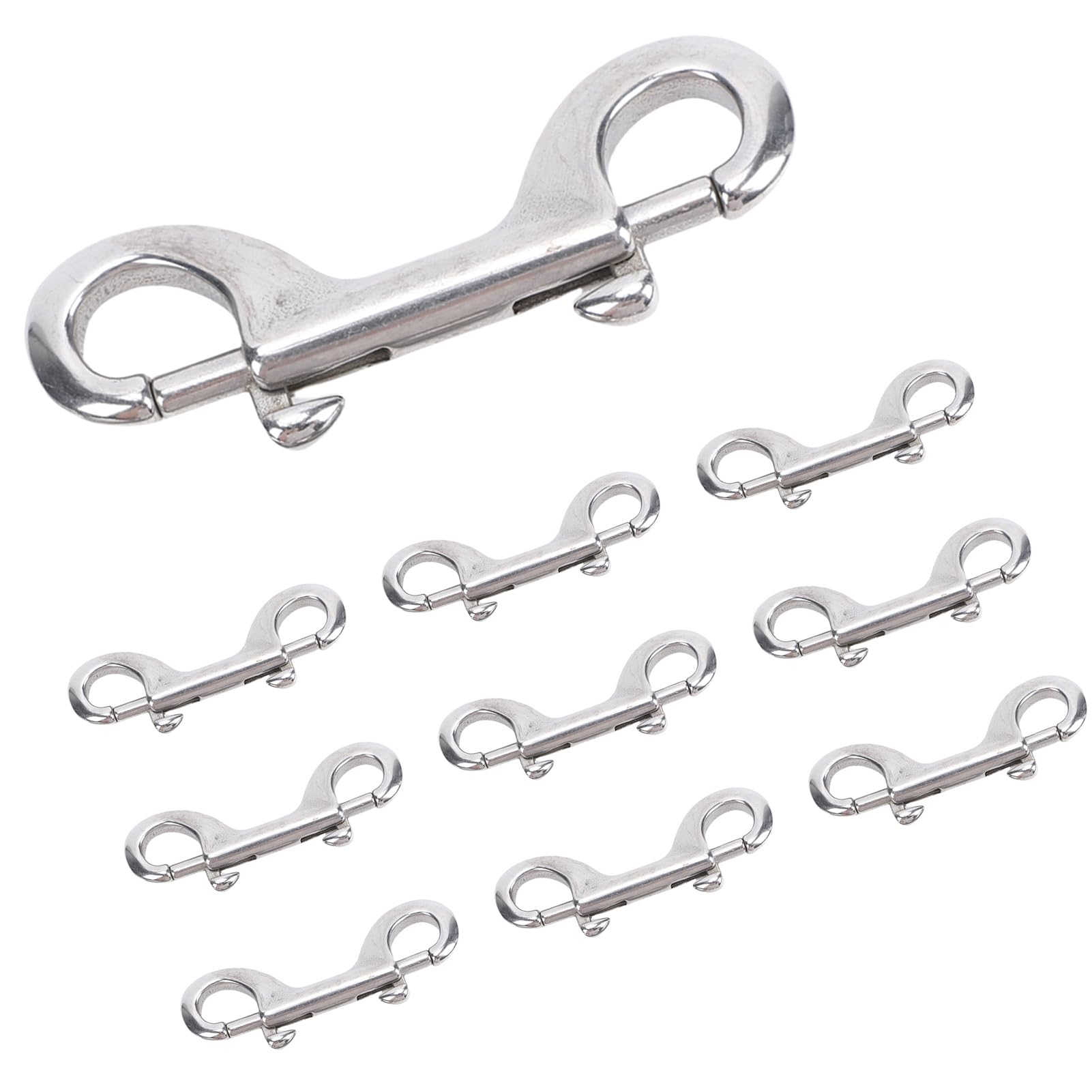 Doppio gancio a scatto in acciaio inossidabile Chiusura a scatto resistente per corde Catene Guinzagli Guinzagli per animali domestici Chiusure per cancelli agricoli (100mm*10)