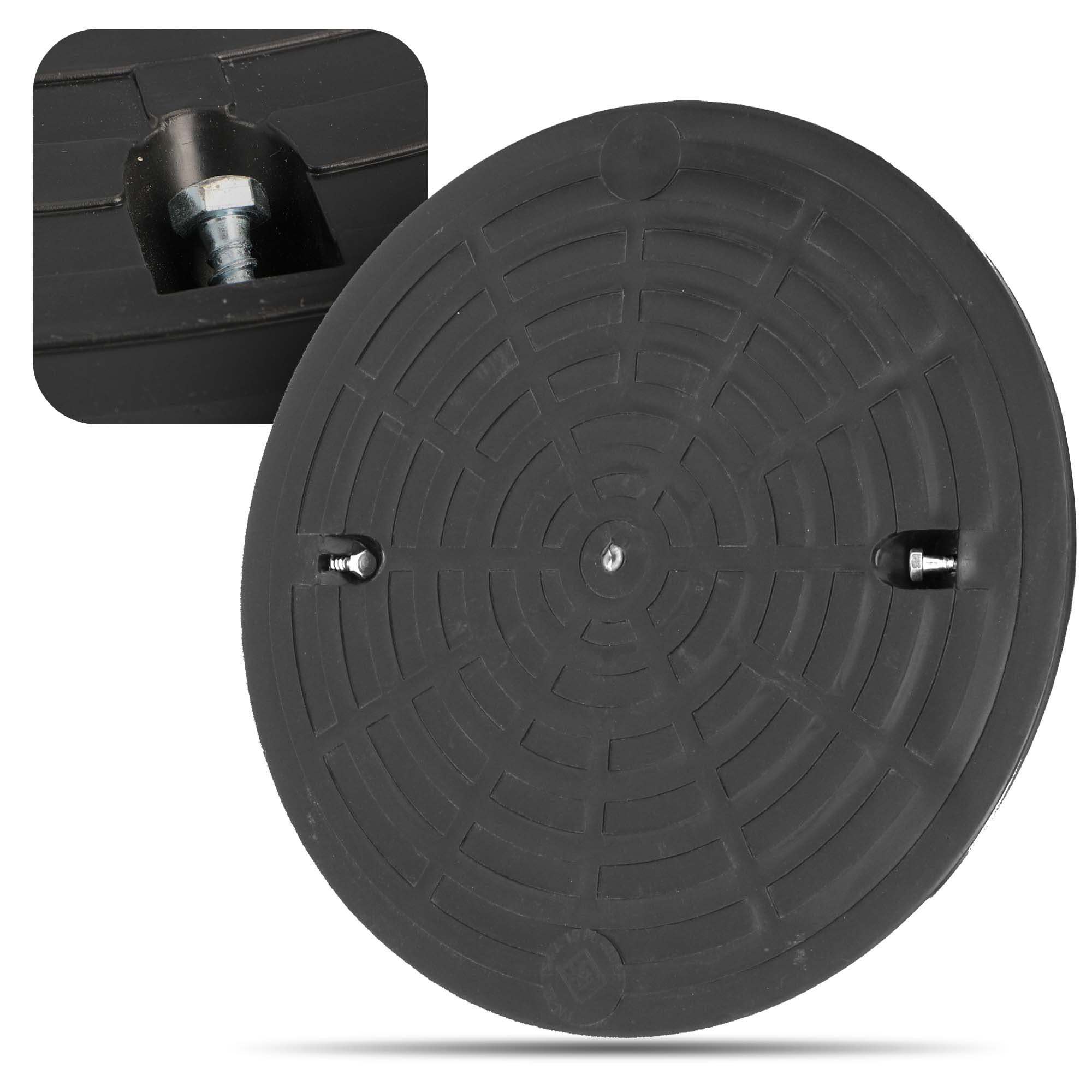 Millto™ Pokrywa Dekiel Rury Karbowanej 340 mm Właz Studni kanalizacji Komora Inspekcyjna Do Szamba Czarna Okrągła Rura Spustowa Studzienka