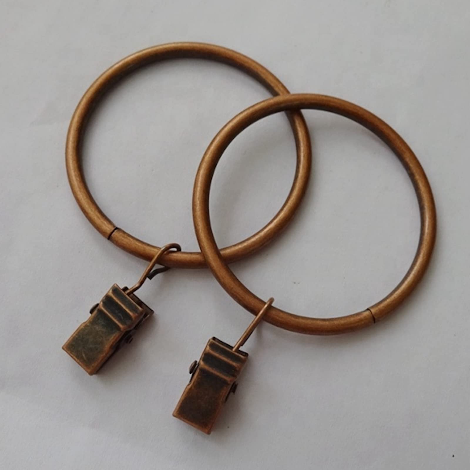 200x EWANTO Vorhangringe Bronze 45 mm Durchmesser Gardinenringe Gardinenhaken Set Metall Ring mit 18 mm Clip Vorhang Ringe mit Clips für Gardinen ohne Löcher oder Ösen Curtain Rings