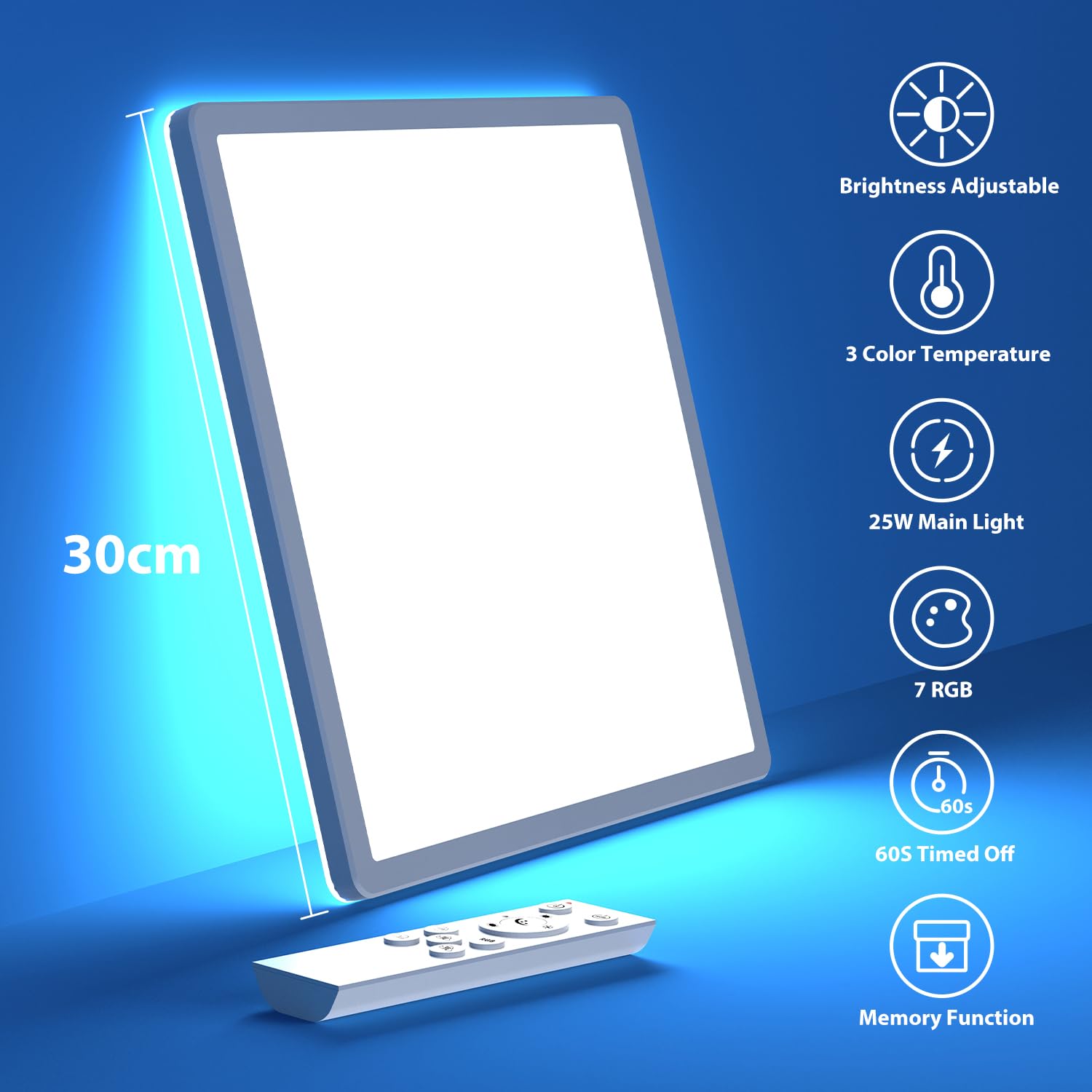 slochi 3200LM LED Deckenleuchte Dimmbar mit Fernbedienung, 30CM 25W RGB Farbwechsel Deckenlampe Led, 3000K-6500K Badezimmer Lampe für Bad Kinderzimmer Schlafzimmer Wohnzimme