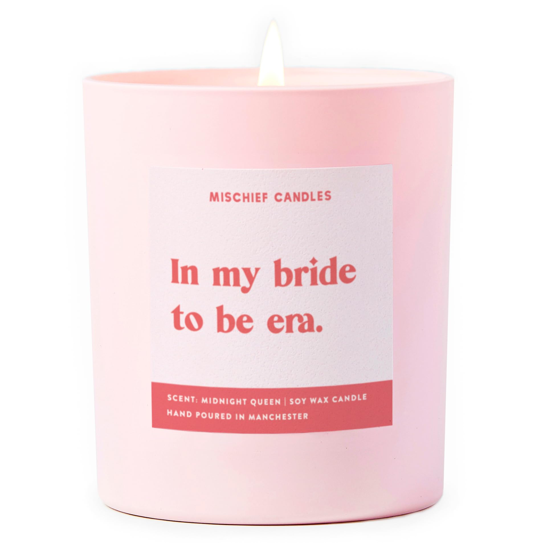 Funny Engaged Gift for Couple Gifts Engagement Scented Soy Wax Pink Candle (in My Bride to Be Era)