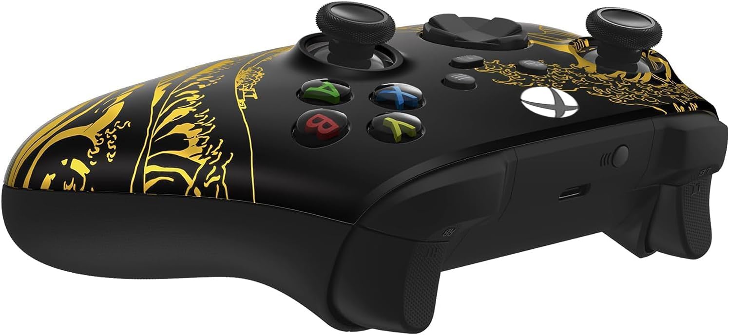 Custom Controllerzz Mando inalámbrico para Microsoft Xbox Series X/S y Xbox One, tacto suave al tacto, controlador personalizado de la serie X/S (X/S Golden Waves)