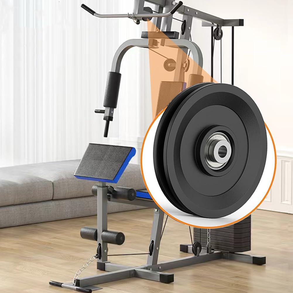 8 Stück 115mm Seilrolle Umlenkrolle, Universallager Riemenscheibe, Fitness-Zubehör Seilrollen, Nylon Umlenkrolle, Block Umlenkrollen, Drahtseilrolle für Gym Fitnessgeräte, Kabelmaschine, Garagentor