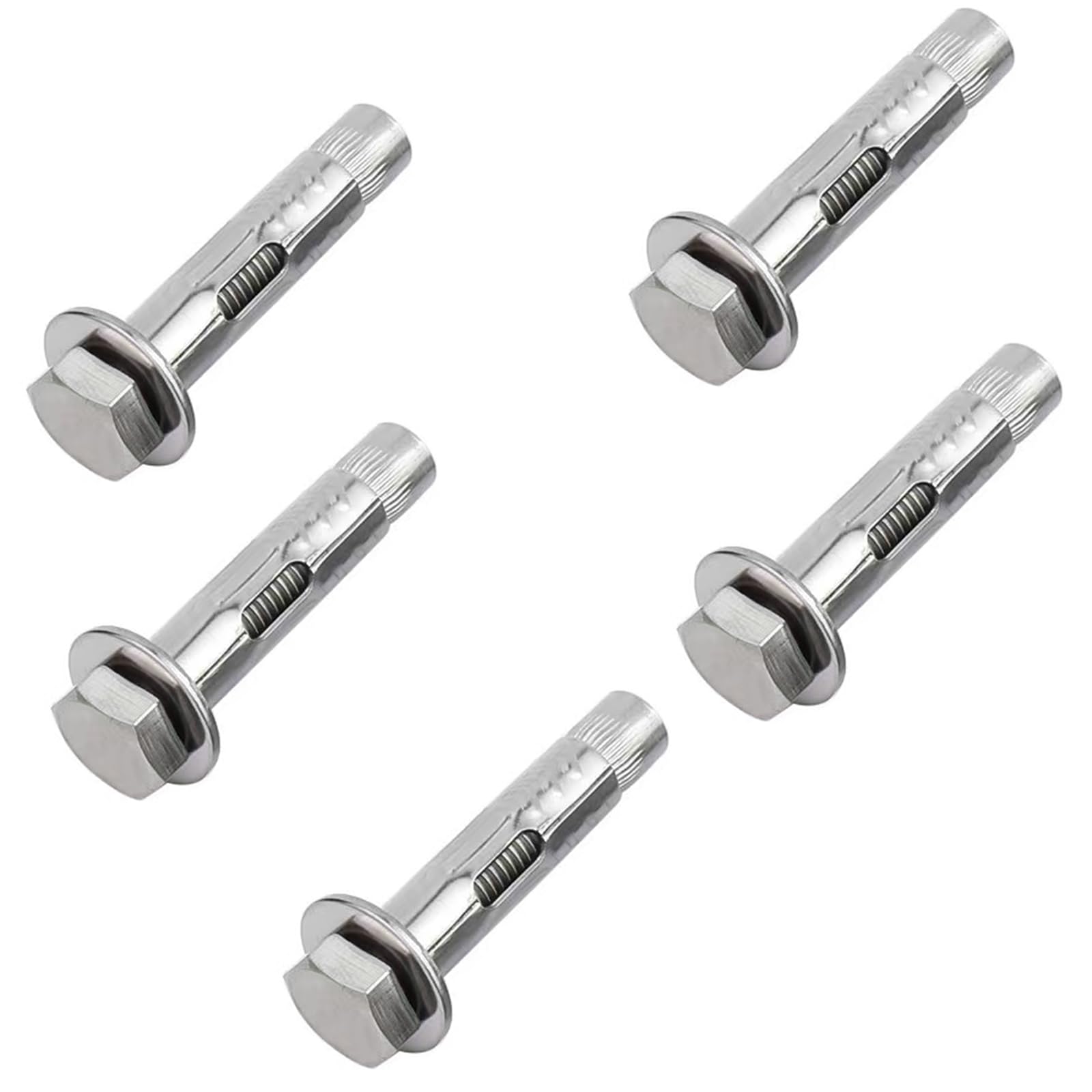 M8*70MM Expansion Bolts in 5 Packs,Expansion Screw Bolts,Heavy Duty Fixing Anchor,Stainless Steel Hex Expansion Screws
