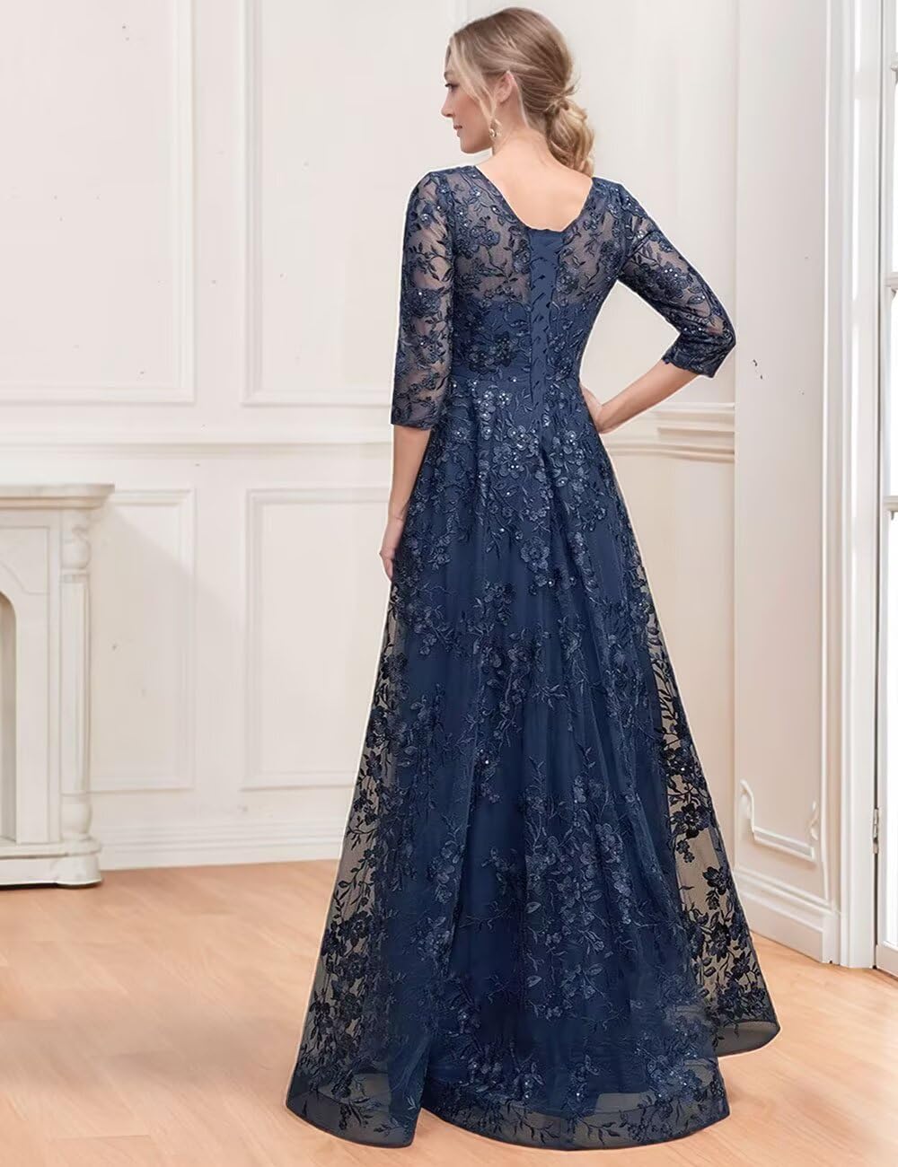 Sequin Lace Mother of The Bride Dresses Sparkly Evening Gown for Women Long Sleeve Prom Dress 2026