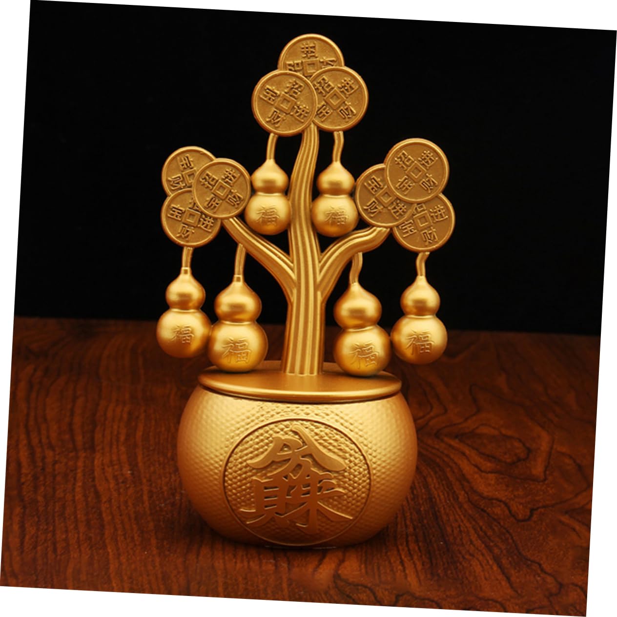 Chinesischer Geldbaum mit Drehfunktion Feng-Shui-Ornament Dekoration für Weinschrank und Eingangsbereich Symbol für Wohlstand und Glück Tischdekoration für Wohnzimmer