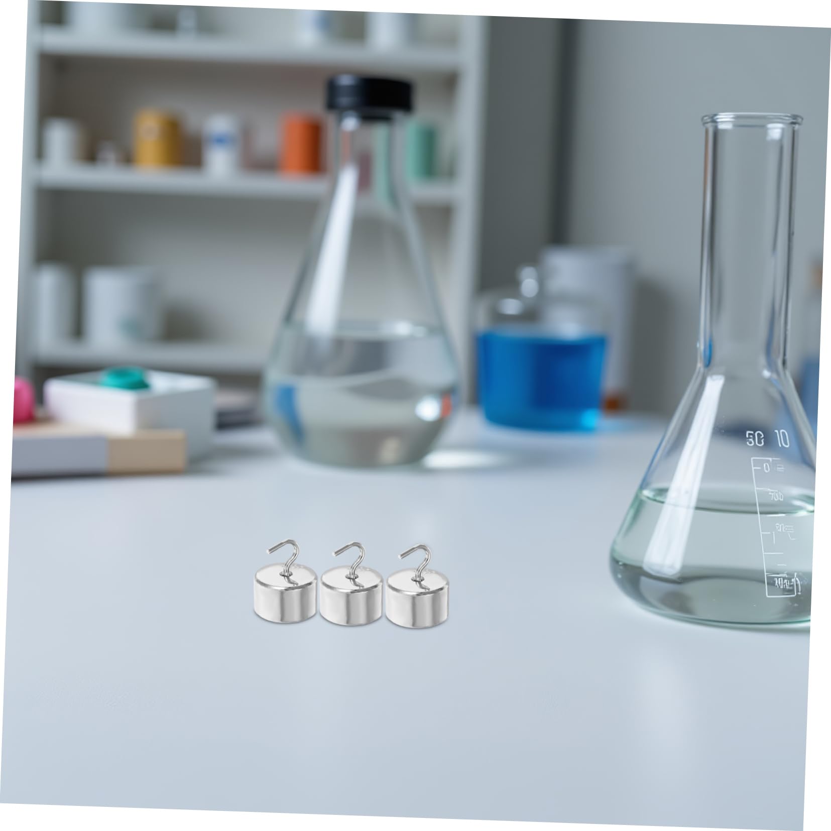 Cabilock 50 Piezas Pesas De Laboratorio Pesas De Gancho Doble Gancho Para Ciencias y Física De Hierro Cromado El Aula