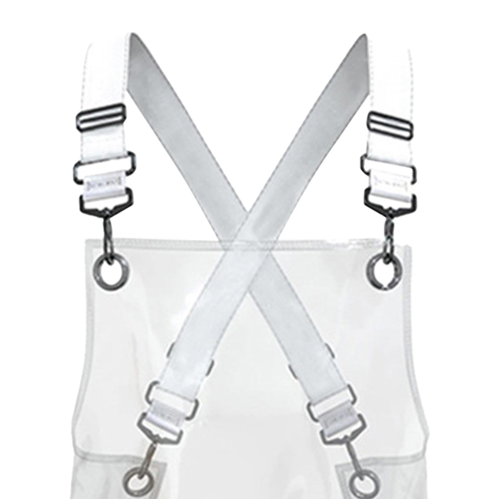 Delantal de Cocina Impermeable con Bolsillos para Limpiar Manos Ajuste en Cintura Y Tiras Largas Adecuado para Chef Camarero Barbero Tienda Ba