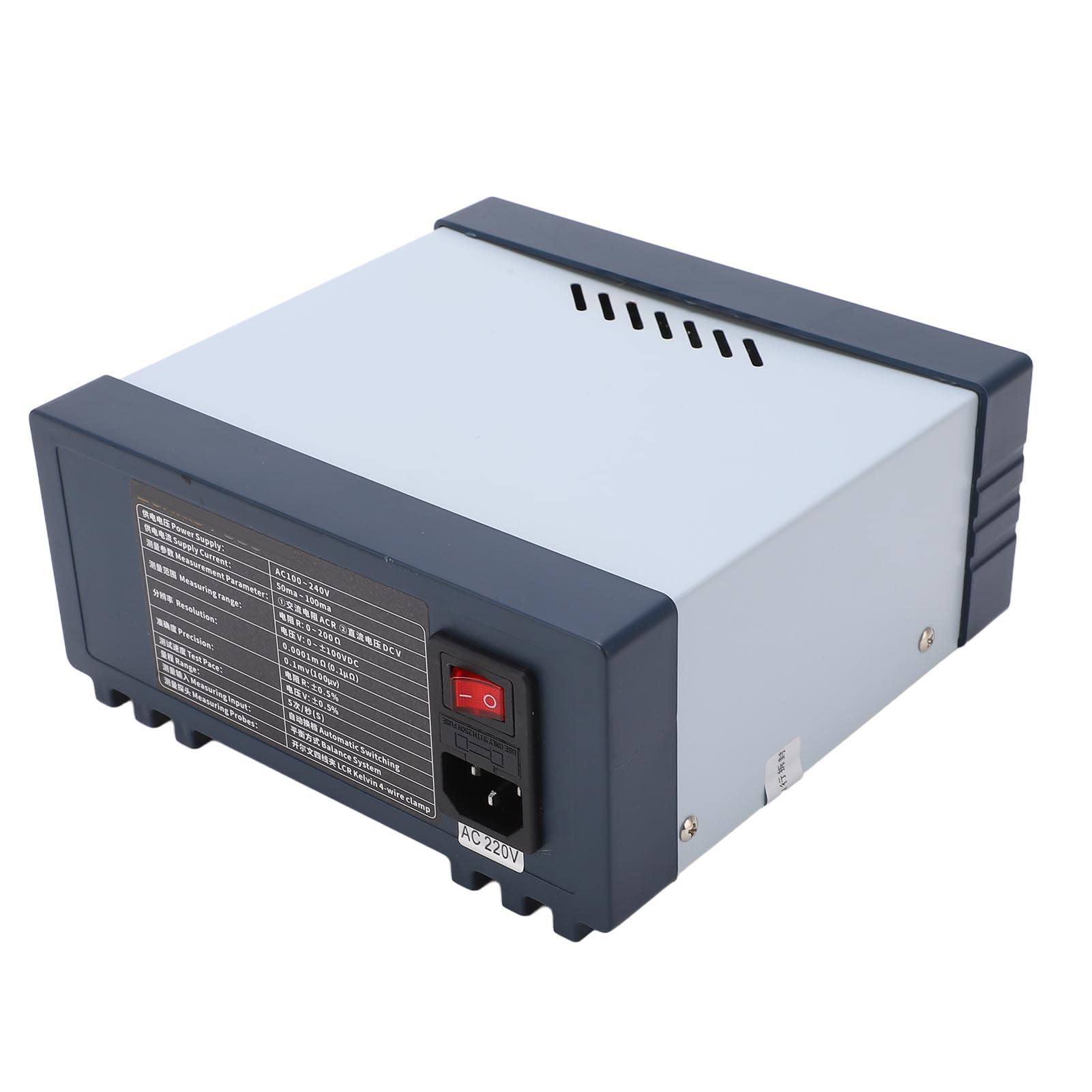 Chrees Tester di Tensione per Batterie Al Litio Misuratore di Resistenza Interna Analizzatore di Resistenza LCD 18 Bit AD Alta Risoluzione 1KHZ Misurazione CA con Morsetto a 4 Fil (Spina europea)