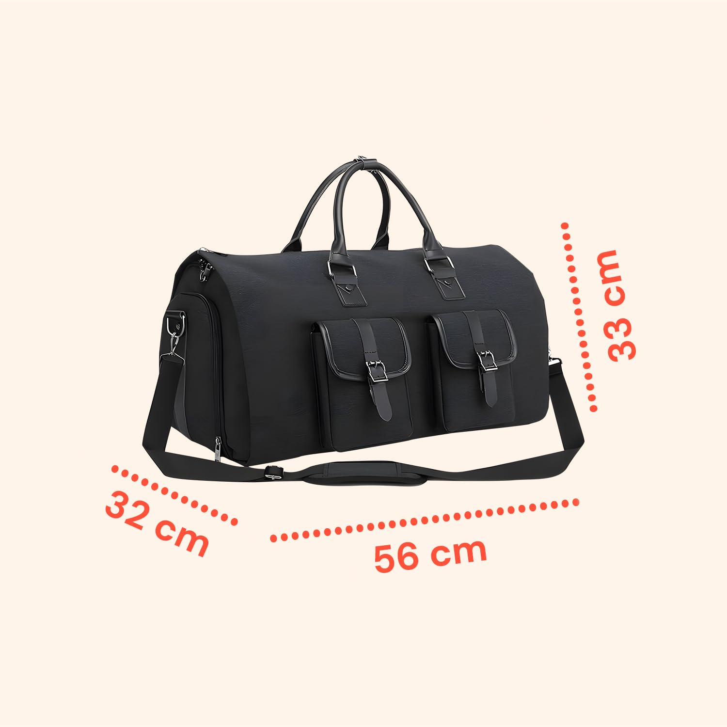 Avilia Borsone Viaggio 2 in 1 Impermeabile 56x32x33 cm -Scomparto Scarpe Ventilato - Bagaglio a Mano Cabina - Borsa Palestra Sportiva Weekend - Tessuto Oxford Tasche Multiple