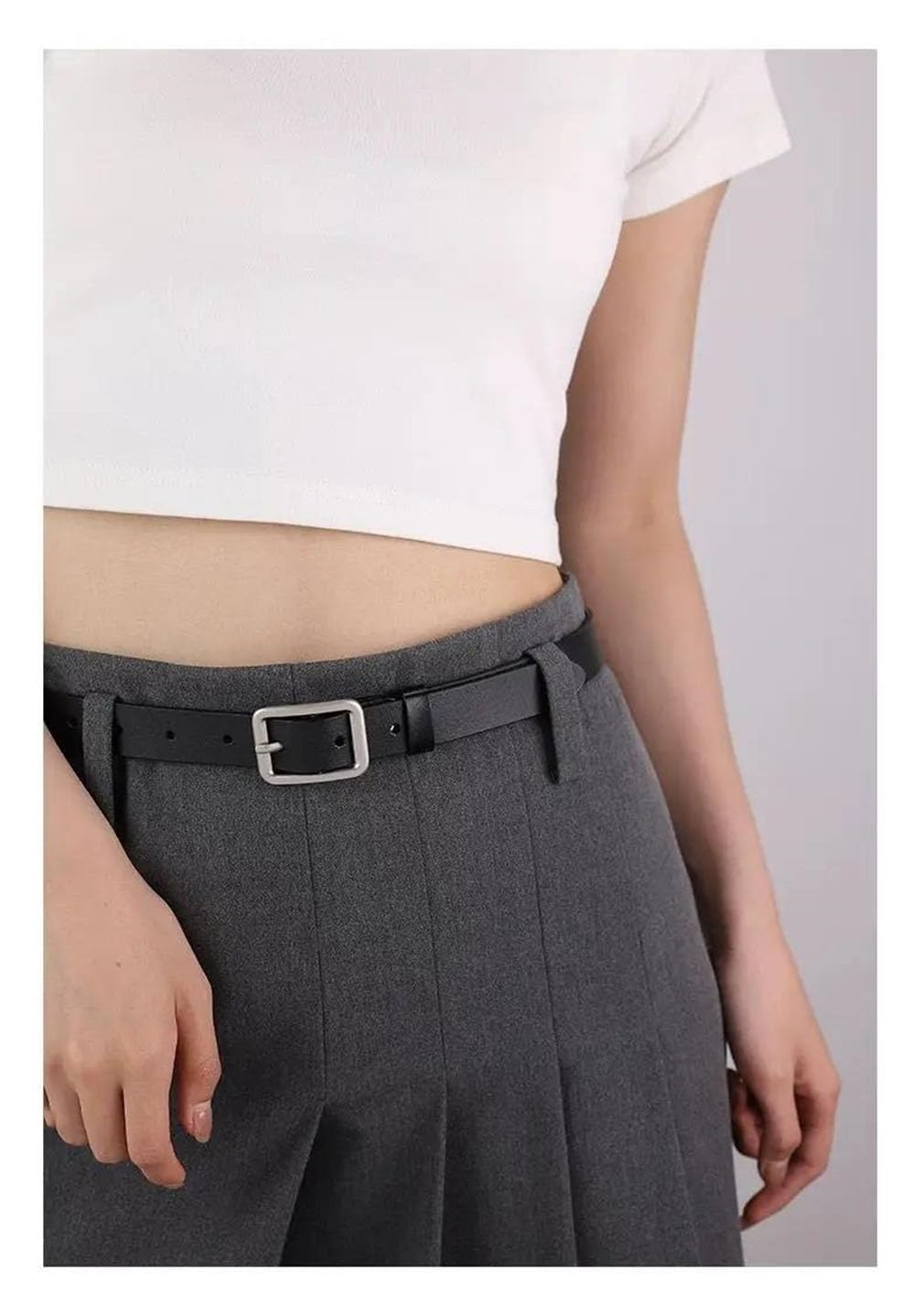 Cinturón clásico casual para mujer con hebilla cuadrada para pantalones vaqueros