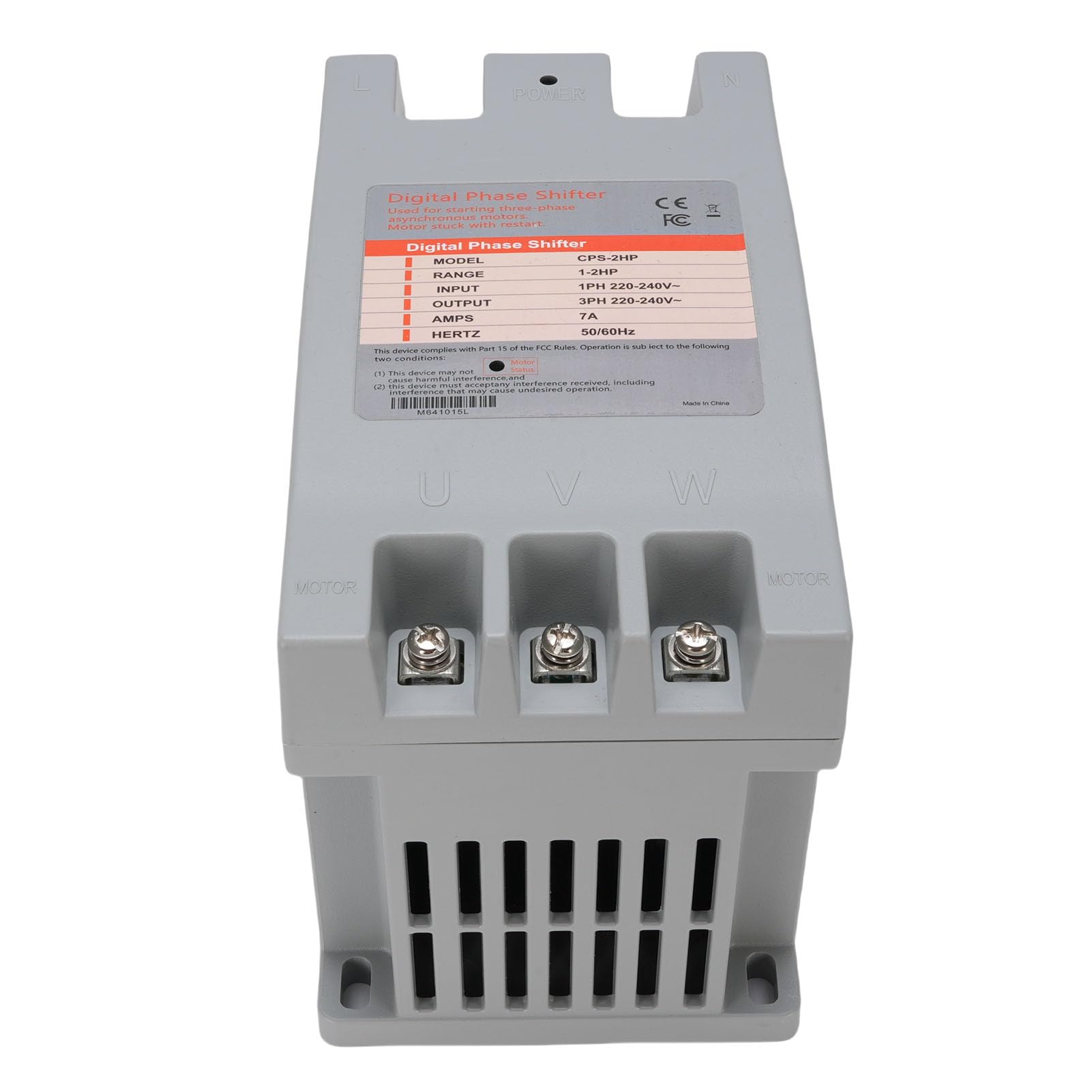 Zerodis Przetwornica Jednofazowa na trójfazową, Cyfrowy Przesuwnik Fazy 1–2 KM 0,75–1,5 KW 7 A 50/60 Hz, Kompaktowy Rozmiar 185 X 103 X 134 Mm Zapewniający oszczędność Energii, z