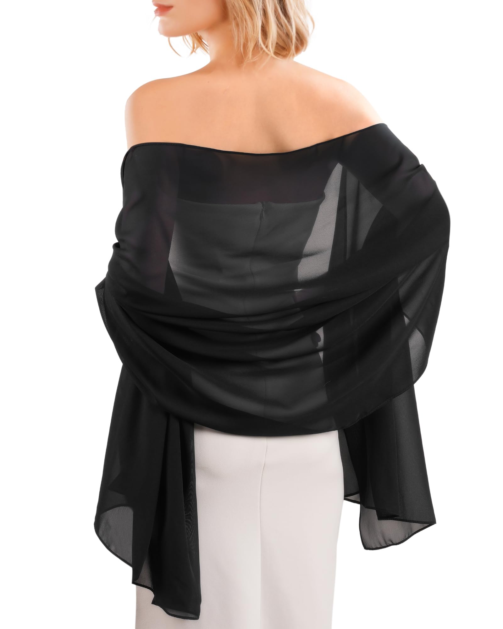FURTALK Chiffon Shawl Wraps for Women Evening Dresses Soft Scarf Formal Wedding Bridal Scarves