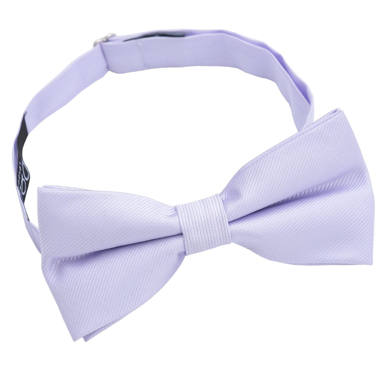 DQT Mens Plain Twill Thistle Pre-Tied Adjustable Bow Tie - Wedding, Party & Formal - Pastel Lilac