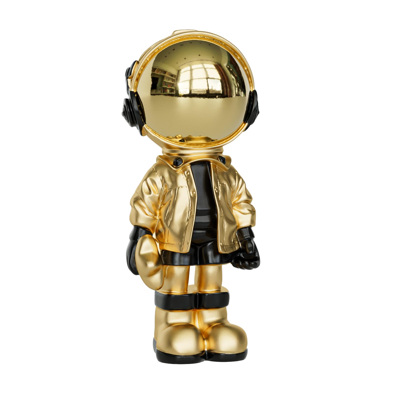 Paytonture Gold Figurine Statue Mini Astronaut Sculpture Spaceman Decor,Sculptures Home Decor,Resin Arts Shelf Decoration,Table Decor,Small Spaceman Figure Ornament Give Gifts(Gold)