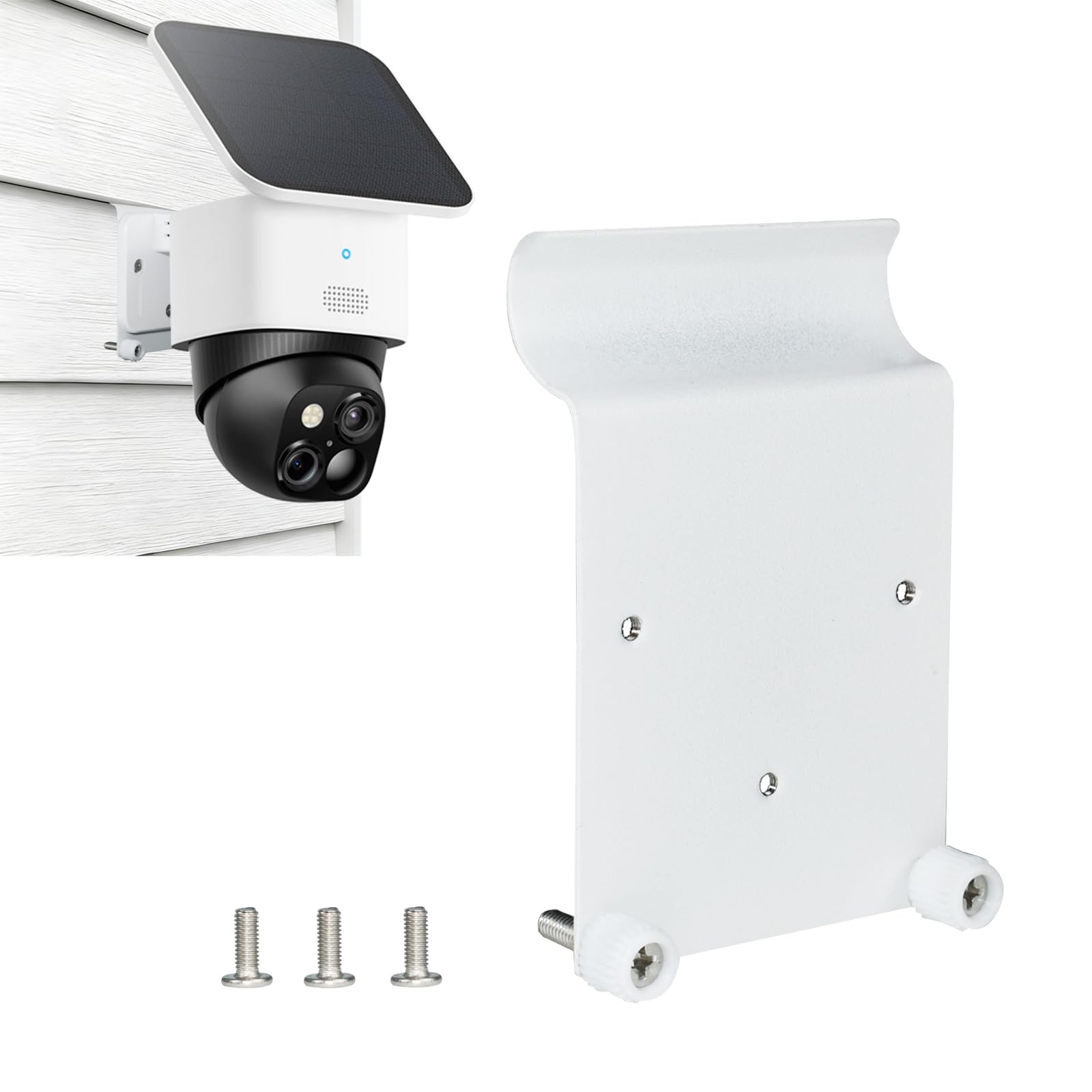 Vinyl Siding Mount Compatible with Eufy SoloCam S340/E30/E42,Eufy 4G LTE Cam S330, No Drill Camera Bracket Weatherproof for Outdoor Mounting, Easy to Install (1pack-White)