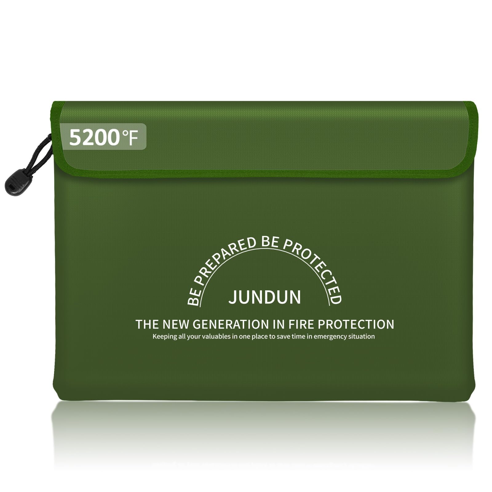 JUNDUN Feuerfeste Dokumententasche(36x26cm 4200℉), Feuerfeste Geldtasche, Tresor Feuerfest Wasserdicht Geldscheine Aufbewahrung Aktentasche Für Dokumente/Geld/Passport/Bankdatei Und Bargeld