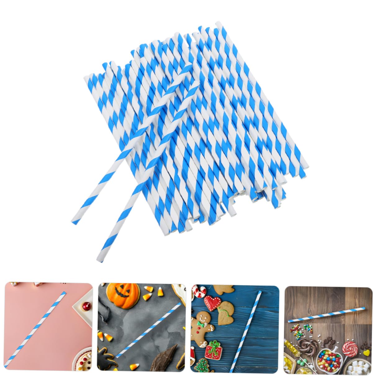 Mikinona Zuckerwatte Stäbe 10x300mm aus Papier, 150 Stück für Maschinen