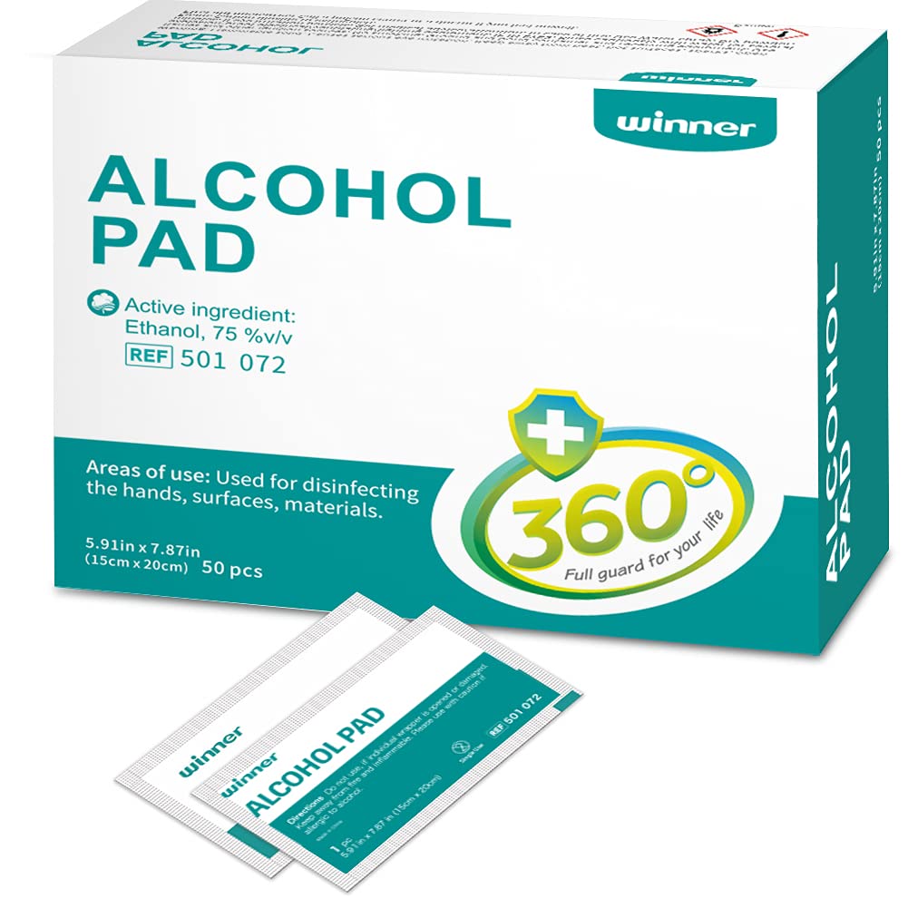 Buy Winner Medical 50 Sheet Alcohol Wipes, 75 Ethanol Hand & Skin