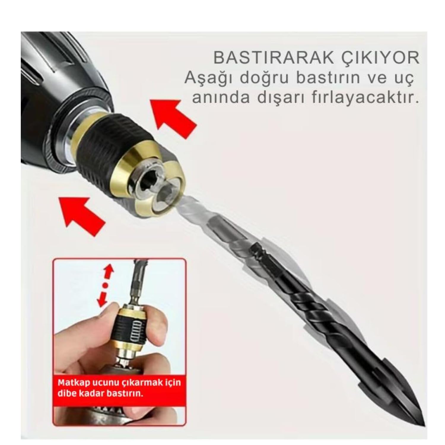 Manyetik Mıknatıslı Speed Bits Uç Tutucu 1/4" Matkap Uyumlu Pratik Sök Tak Hızlı Bilyalı Emniyetli