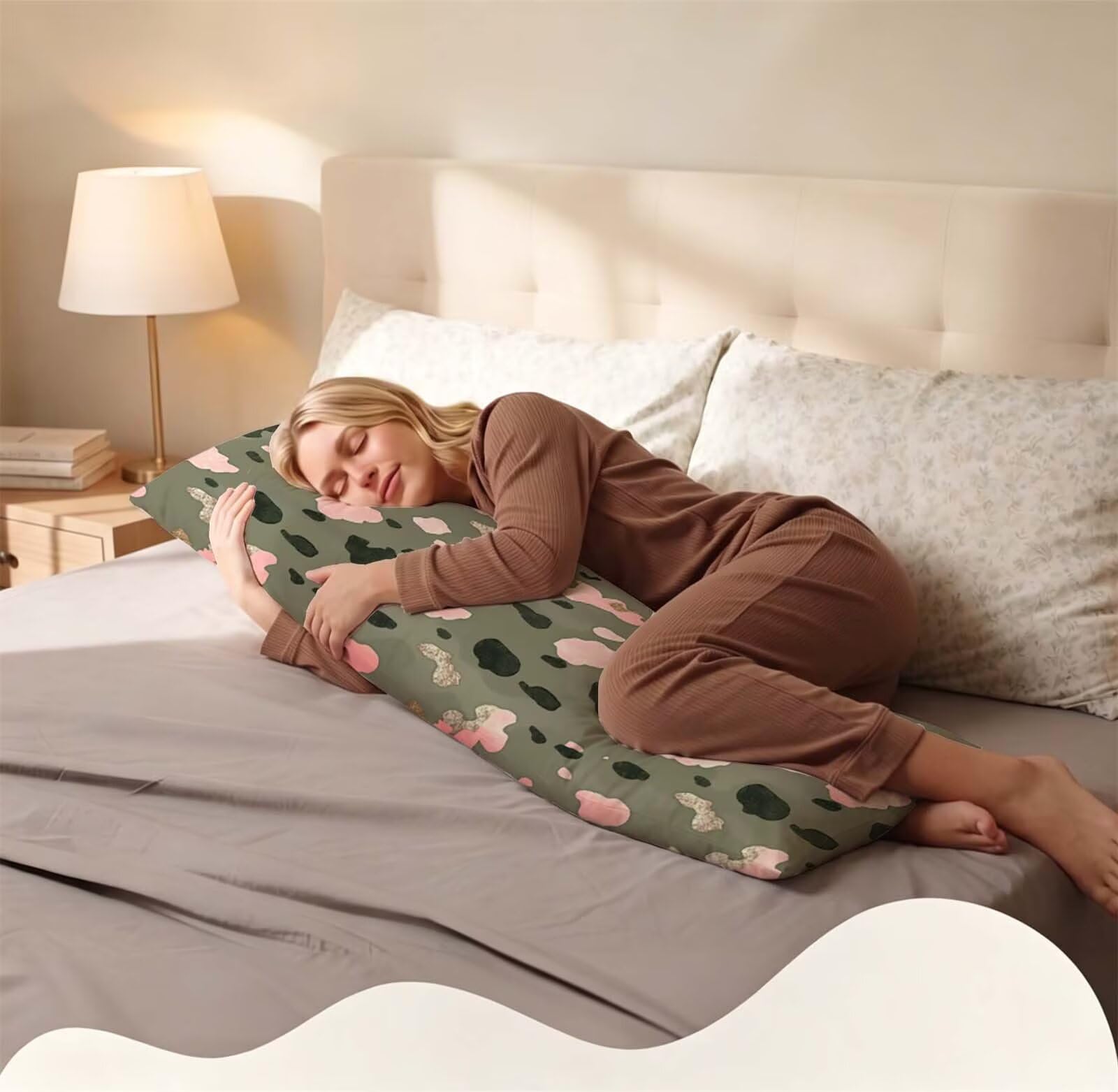 Fodera Cuscino 55 x 160 cm, Grigio-4 Lino Cuscini per Divano Letto, | con Invisibile Cerniera, Morbida e Traspirante, per biancheria da letto, divano, hotel, chi dorme sul fianco Astratto j-269