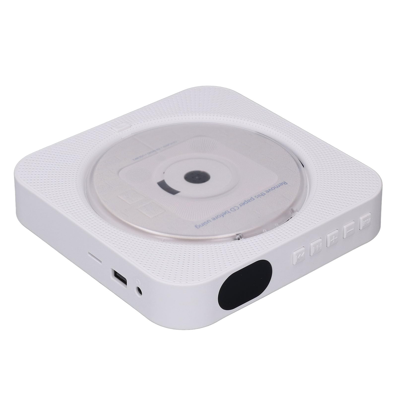 CHICIRIS Lettore CD Bluetooth con Montaggio a Parete con Altoparlanti e Telecomando, Ideale per Studenti e Famiglie (WHITE)