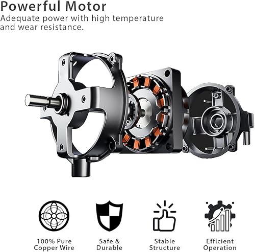 Vista 5 de Air Monster Ventilador de pedestal oscilante oscilante silencioso de 16 pulgadas, 5 velocidades, altura ajustable, ultra potente, con control
