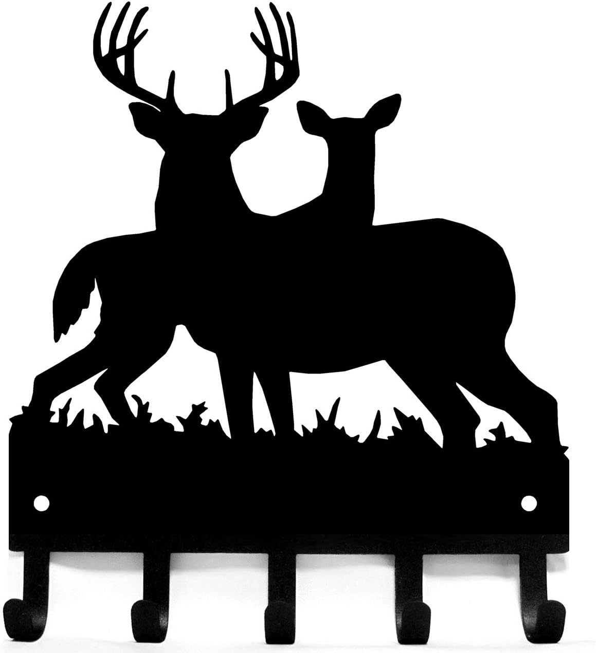 Buck Deer Family #1 Deer Key Rack Hanger - Large 9 inch Wide - Made in USA - Wall Mount