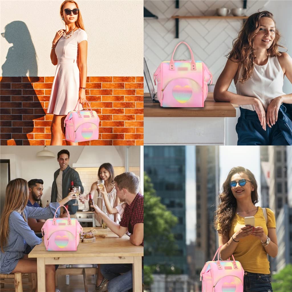 Bolsa para el Almuerzo, lonchera térmica, Bolsa para el Almuerzo de Apertura Amplia, Soporte Grande para Bebidas, Organizador térmico Duradero para refrigerios