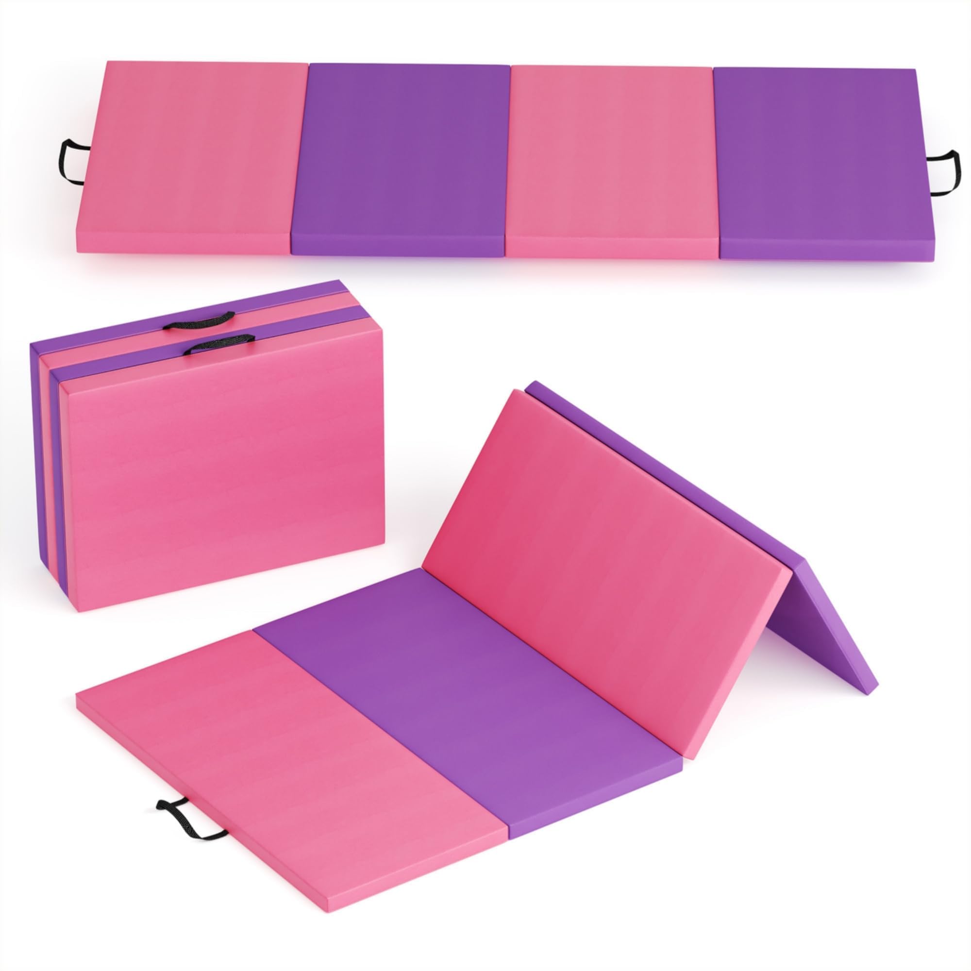 GarveeHome Klappbare Gymnastikmatte & Trainingsmatte & Turnmatte, Dicke Mit Tragegriffen, 188 * 31 * 61Cm Tragbare Bodenmatte Für Zuhause, Für Pilates, Aerobic Und Kampfsport-Fitnesstraining
