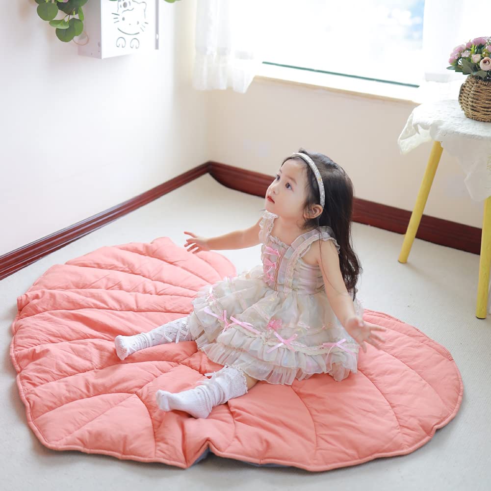 Surakey Tapis Epais Bebe Matelas de Sol Tapis Feuille Vert Tapis D'éveil pour Bébé Tapis Lavable en Coton Multifonction Tapis Enfants pour Ramper Et Jouer, Cadeau pour La Naissance Baby Shower