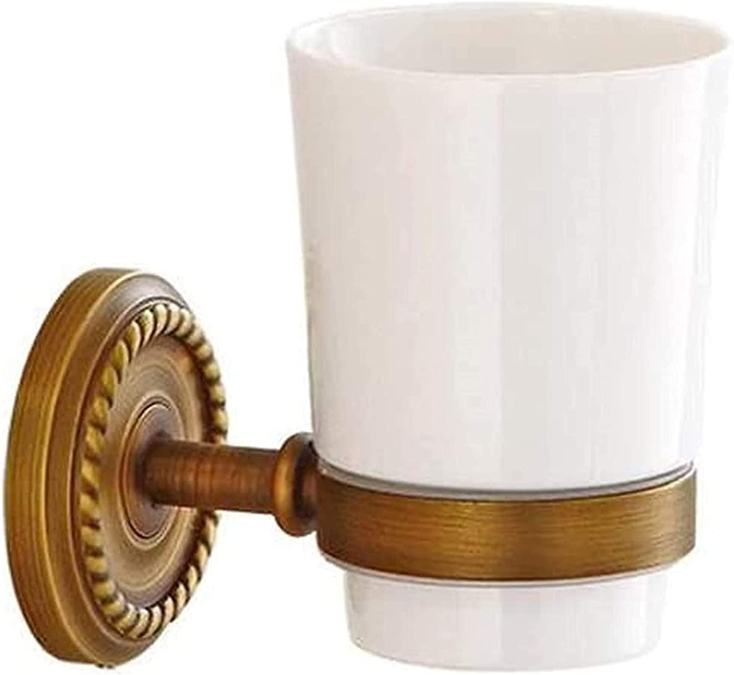 Soporte de cepillo de dientes con tazas Soporte de Portavasos for cepillo de dientes de baño, vaso for enjuague bucal de estilo europeo, portavasos individual antiguo de cobre, soporte for vaso for ce