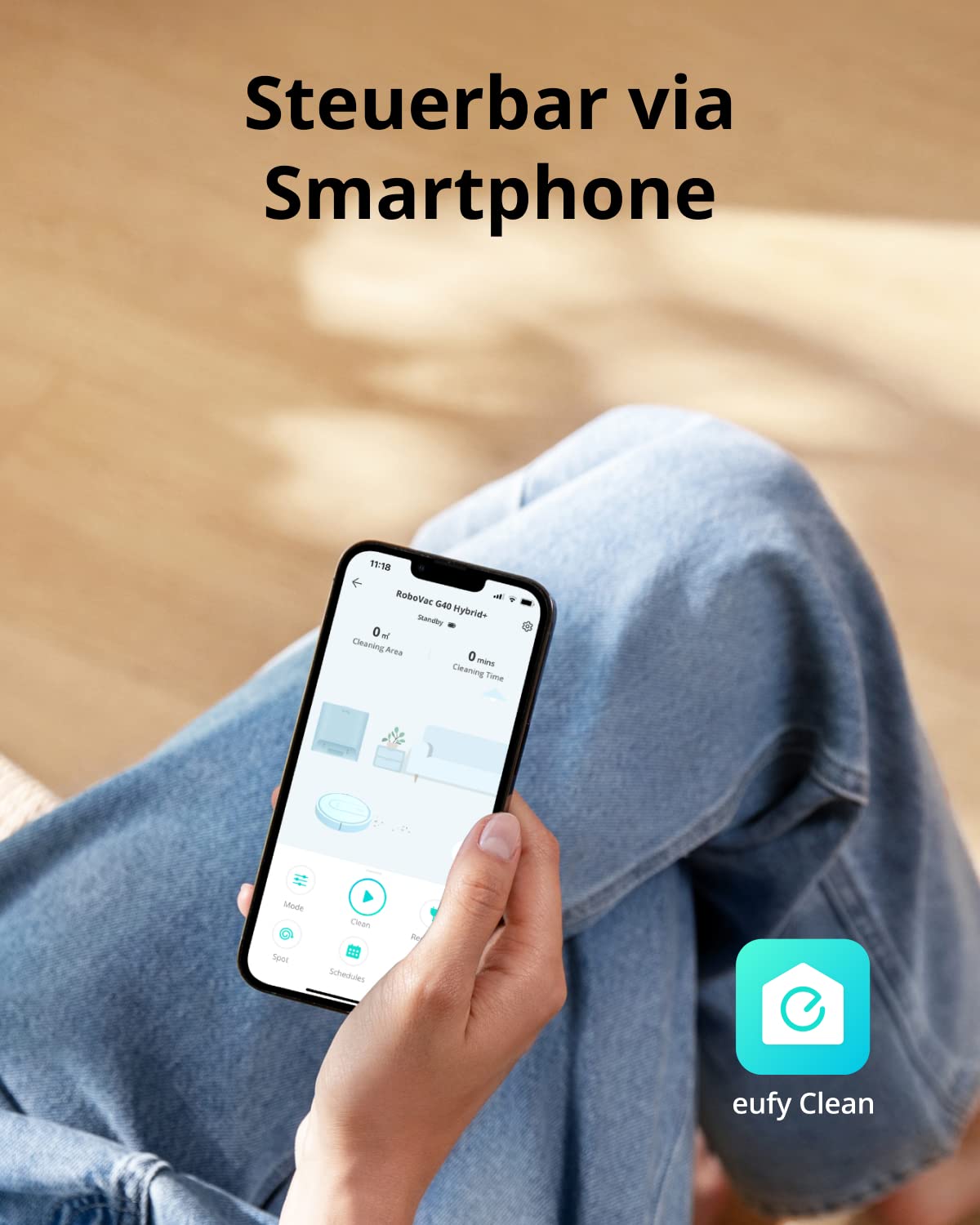 eufy Saugroboter mit Absaugstation G40 Hybrid+, Saugroboter mit Wischfunktion, 2.500Pa Saugkraft, WLAN Funktion, Planbare Saugroute, Ultra dünnes Design, Schwarz (Generalüberholt)