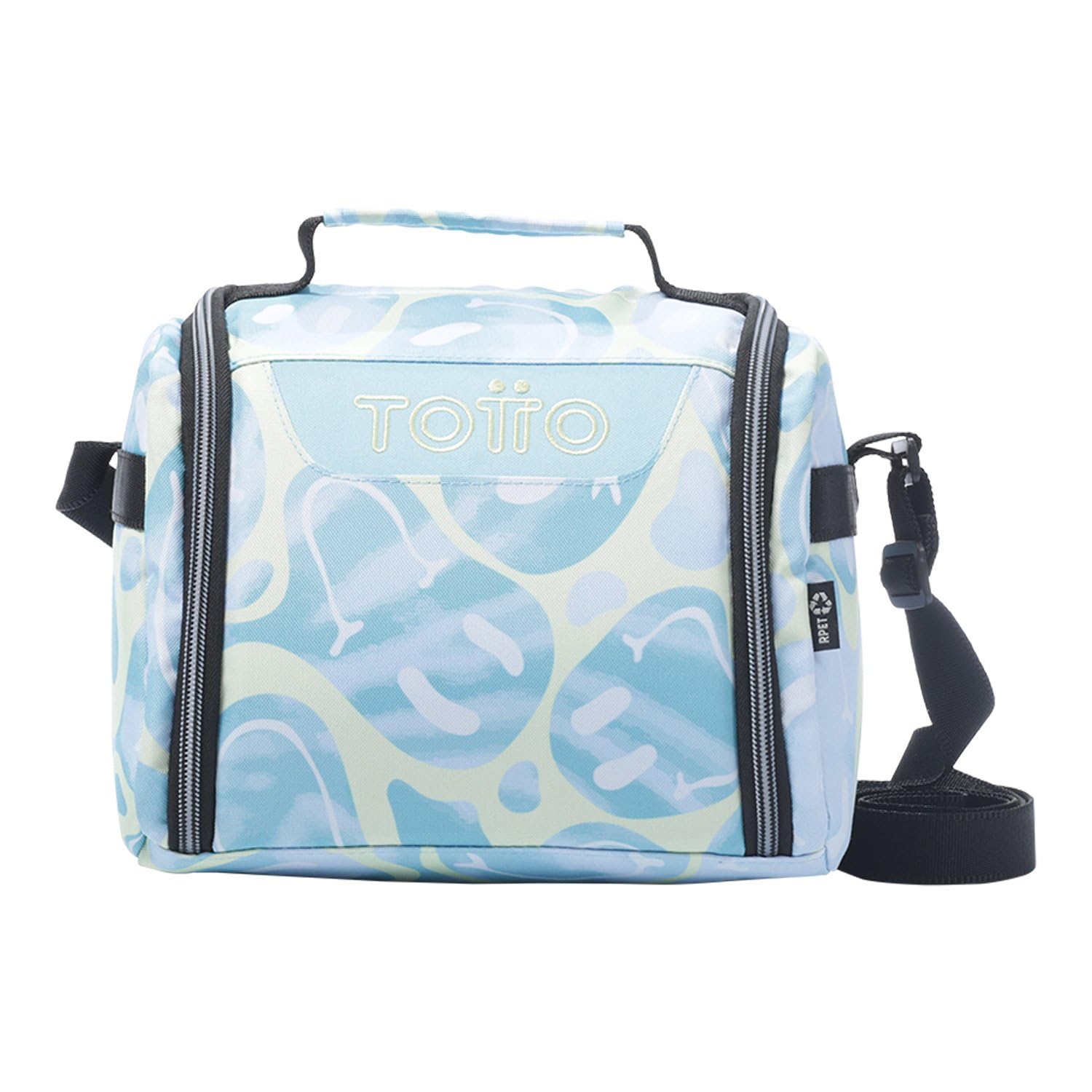 TOTTO - Bolsa Térmica Porta Alimentos 8 L, Modelo Resaltador, 25 x 20 x 17 cm, Portameriendas Infantil, Apertura 180º, Asa de Mano, Correa Ajustable, Pasador para Mochila con Ruedas, Color Happy Flow