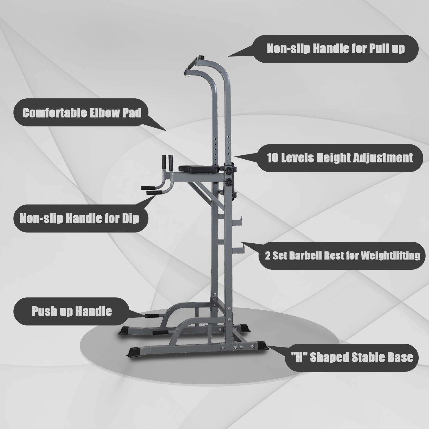 ZENOVA Power Tower Pull Up Bar Station Pull Up and Dip Bar Height