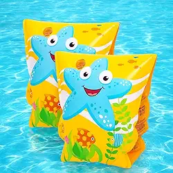 Boia de Braço Flutuante Infantil – Natação Segura com Desenhos de Polvo e Estrela do Mar