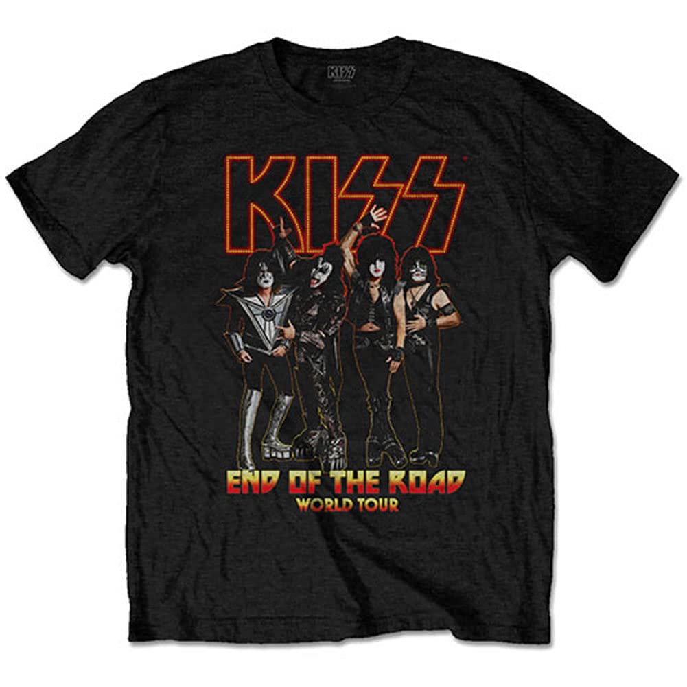 Kiss T Shirt End of The Road Tour Band Logo Official Mens Black XXL