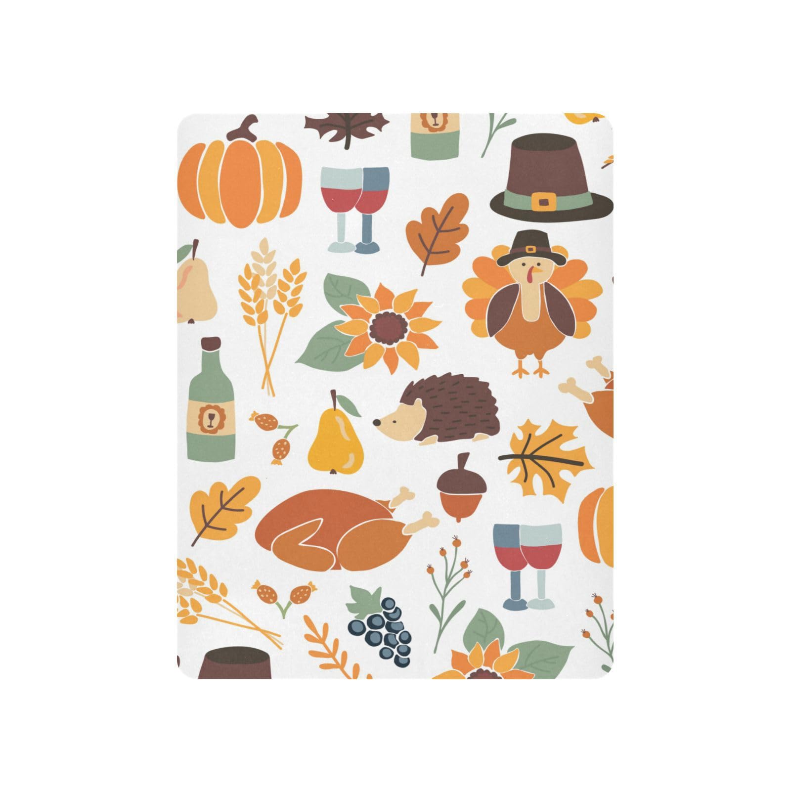 Moudou Thanksgiving Turkey Playard Sheet for Boy Girls, Soft Breathable Fitted Toddler Sheet for Standard Playard Bed Mattress, 39 x 27 x 5 Inch