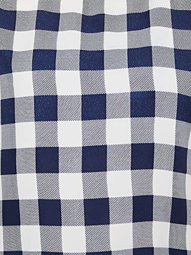 Image of Clovia Women's Crepe Classy Checks Button Down Shirt & Shorts Set - Blue