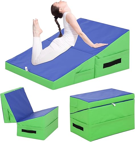 Miniatura 8 de Colchoneta de gimnasia inclinada, esterilla de yoga para gimnasio en casa, alfombrilla de ejercicio plegable con superficie de poliuretano