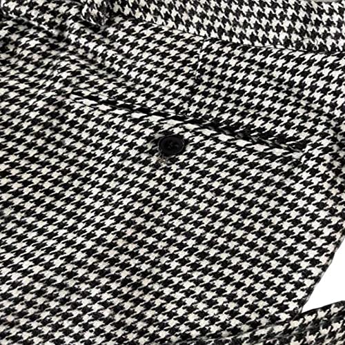 Apornipa Men's Black White Plaid Suit Pants Slim Fit Fashion Business Office Trousers4