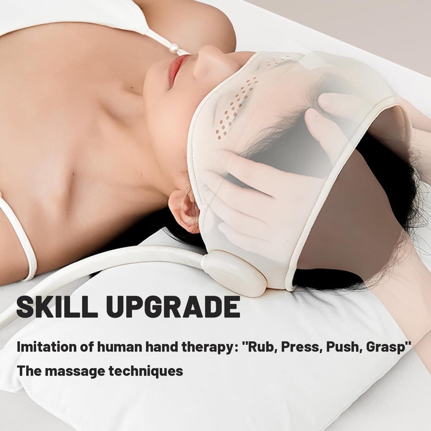 Eye & Head Massager with Heat, Eyes Strain Dry Improve Sleep, The Perfect Gifts Choice. (White)