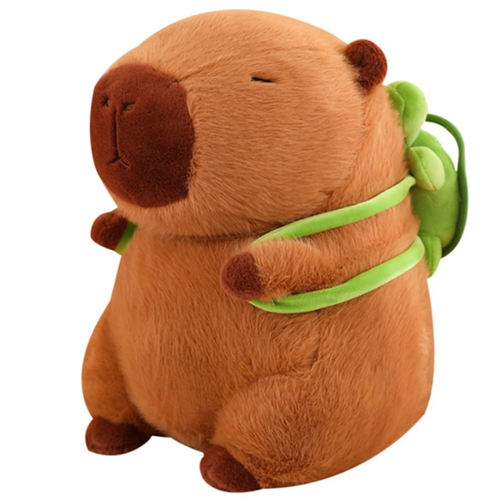 OUKEYI Capybara Plush, 23cm Realistic Soft Capybara Carrying Turtle Toy, Simulation Soft Capybara Toy, Capybara Stuffed Animal Capybara Plushie Pillow Capybara Gifts for Kids