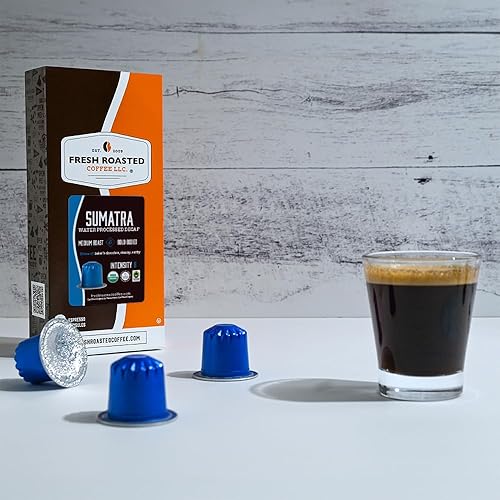Miniatura 3 de Fresh Roasted Coffee para Nespresso OriginalLine, Sumatra orgánico WP descafeinado  Origen único  Medio  10 cápsulas de aluminio