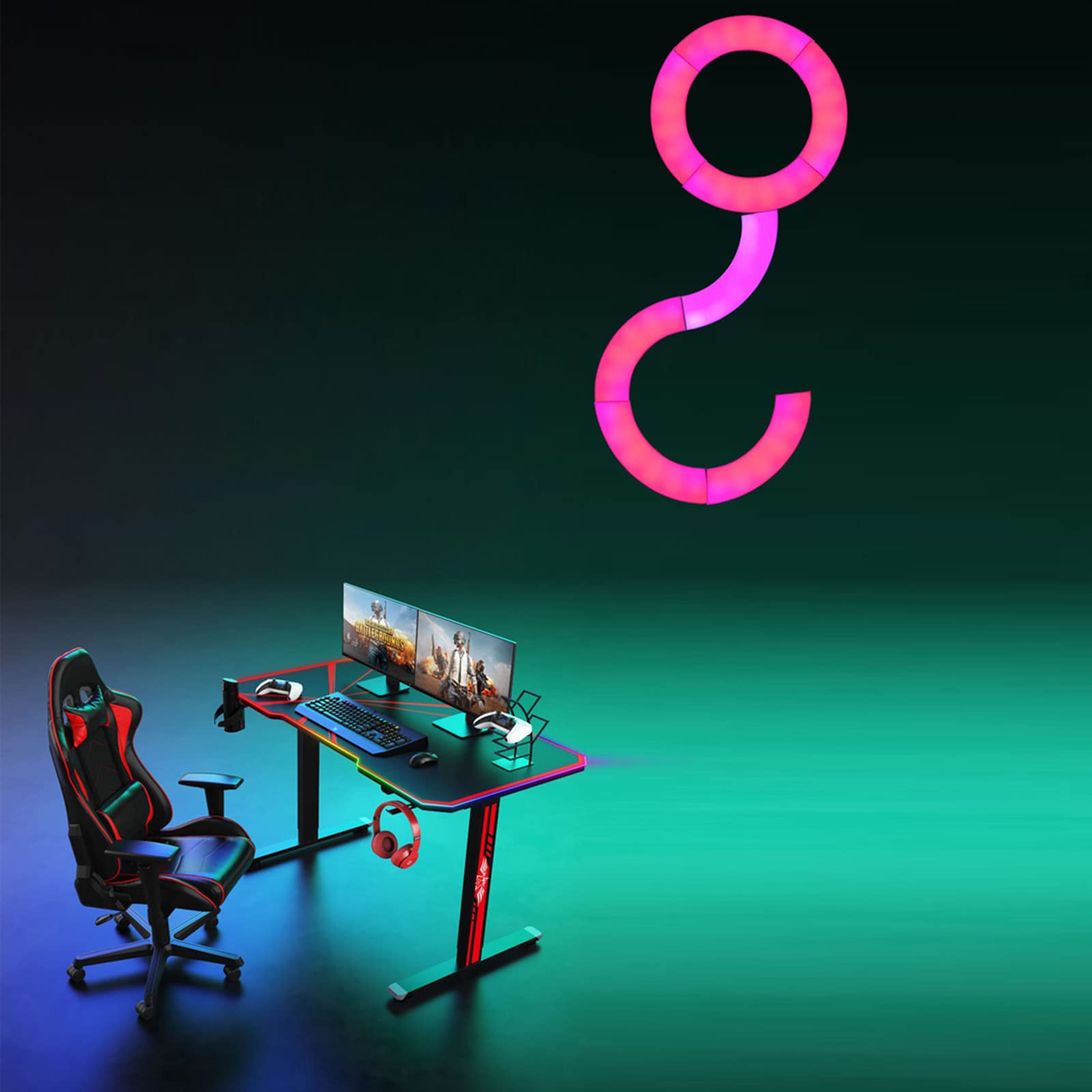 Pannelli LED RGB, LED Smart Splicing Light, Controllo Touch Fai da Te Gaming Accessori Stanza, Luce Notturna Adatto per Feste/Sale Giochi/Camera dei Bambini