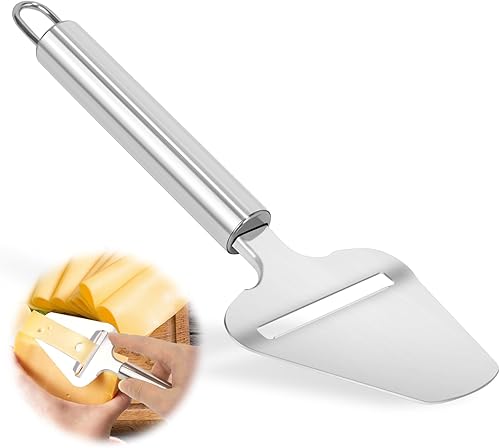 Cortador de queso de acero inoxidable prémium para todo tipo de queso, bloque de mano multifuncional y cortador de queso duro, apto para