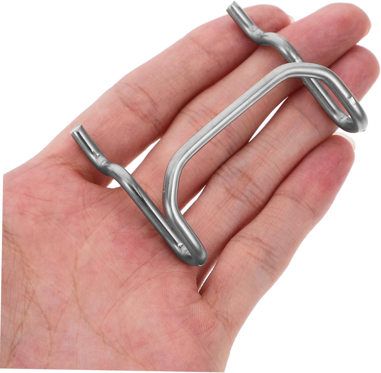 STOBOK 10pcs Heavy Duty Stainless Steel Pegboard Hooks Double Line Thickened Tool Hangers for Organizing Garage Kitchen and Craft Storage